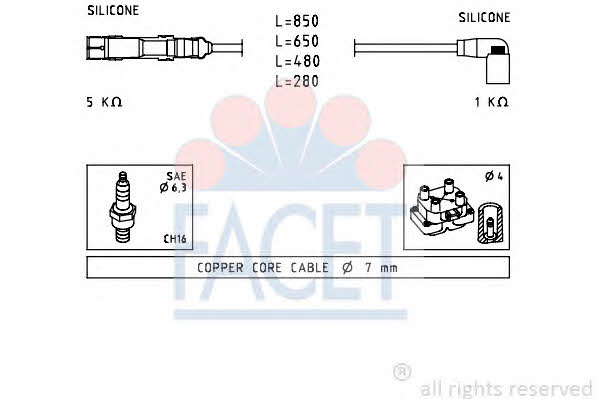Facet 4.7223 Ignition cable kit 47223