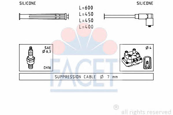 Facet 4.7230 Ignition cable kit 47230