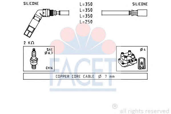 Facet 4.7232 Ignition cable kit 47232