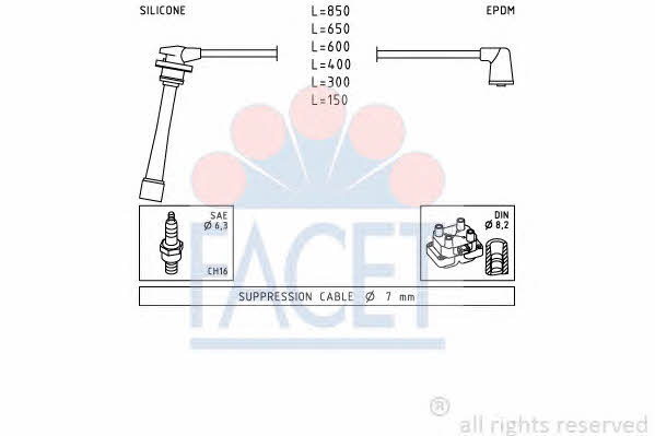 Facet 4.7236 Ignition cable kit 47236