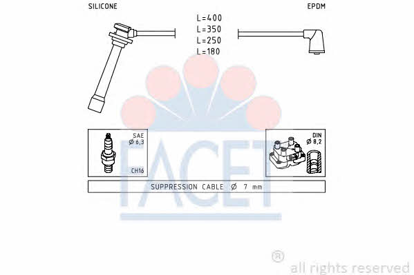 Facet 4.7239 Ignition cable kit 47239