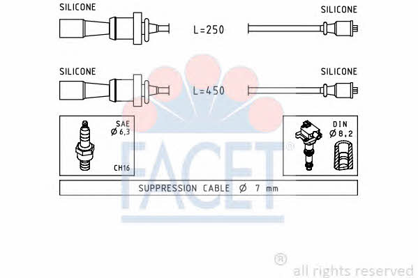 Facet 4.7241 Ignition cable kit 47241