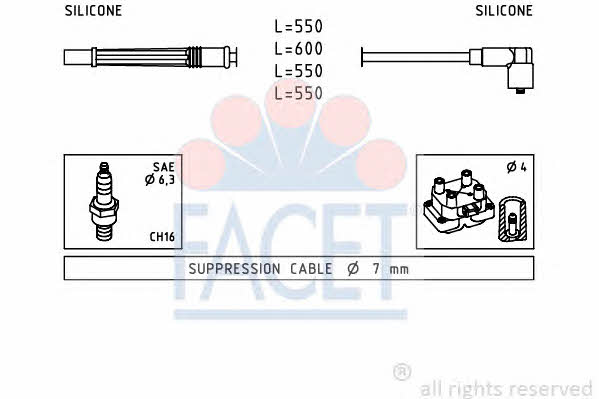 Facet 4.7246 Ignition cable kit 47246