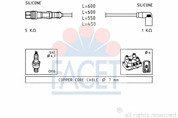 Facet 4.7248 Ignition cable kit 47248