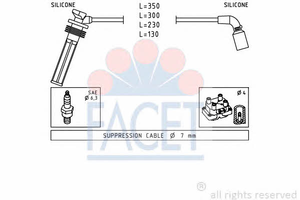 Facet 4.7249 Ignition cable kit 47249