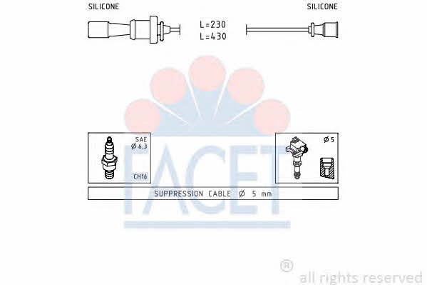 Facet 4.7251 Ignition cable kit 47251