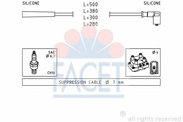 Facet 4.7252 Ignition cable kit 47252