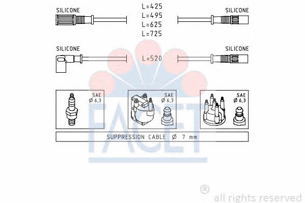 Facet 4.8347 Ignition cable kit 48347