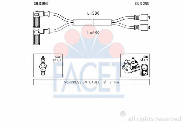 Facet 4.8351 Ignition cable kit 48351
