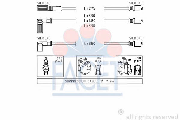 Facet 4.8354 Ignition cable kit 48354
