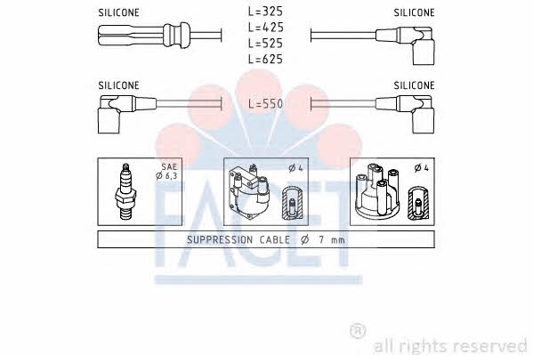 Facet 4.8372 Ignition cable kit 48372