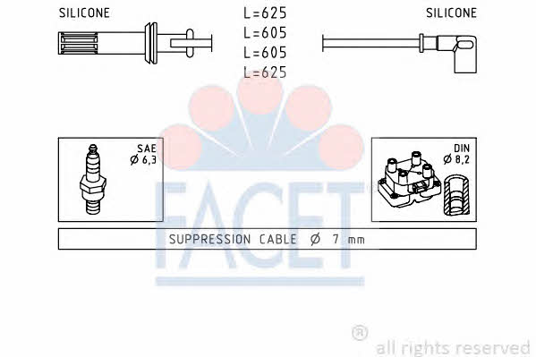 Facet 4.8456 Ignition cable kit 48456