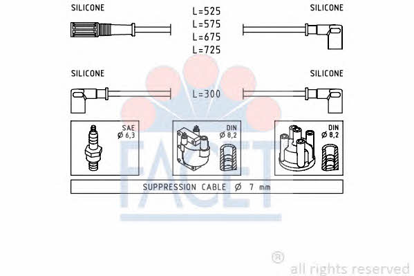 Facet 4.8472 Ignition cable kit 48472