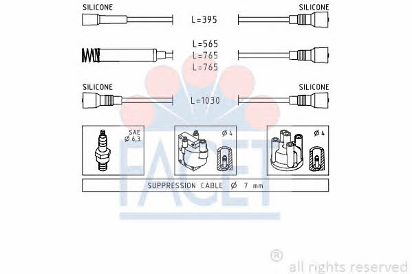 Facet 4.8527 Ignition cable kit 48527