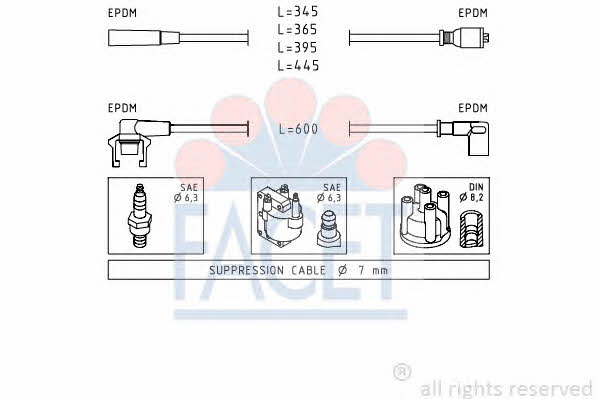 Facet 4.8543 Ignition cable kit 48543