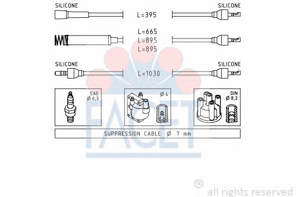 Facet 4.8555 Ignition cable kit 48555