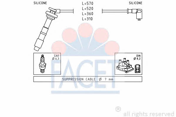 Facet 4.8608 Ignition cable kit 48608