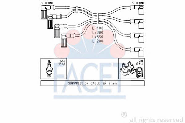 Facet 4.8615 Ignition cable kit 48615
