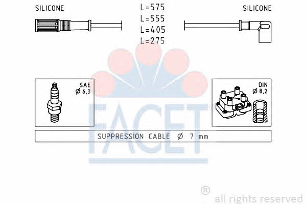 Facet 4.8616 Ignition cable kit 48616