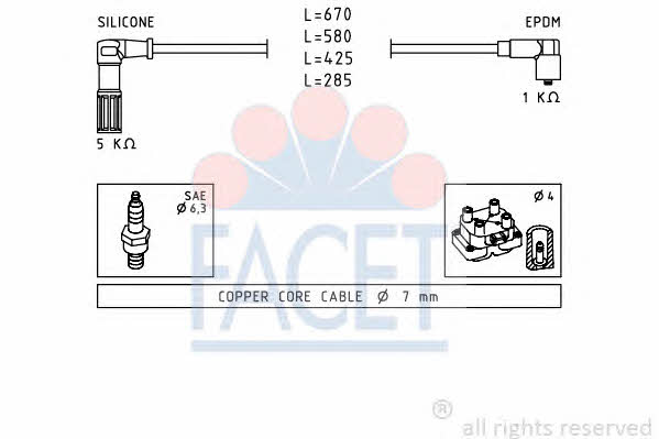 Facet 4.8655 Ignition cable kit 48655