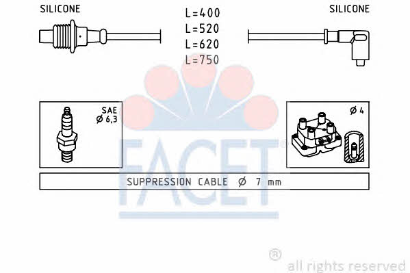 Facet 4.8674 Ignition cable kit 48674