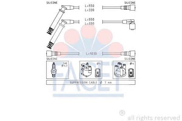 Facet 4.8689 Ignition cable kit 48689