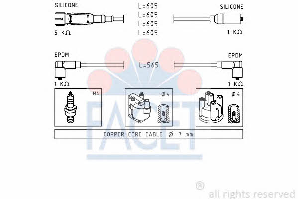 Facet 4.8725 Ignition cable kit 48725