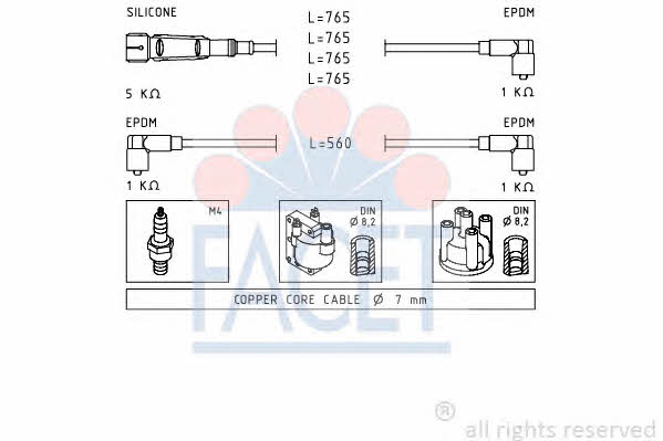 Facet 4.8727 Ignition cable kit 48727