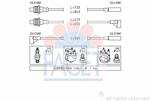 Facet 4.8748 Ignition cable kit 48748