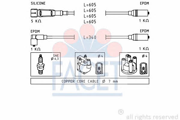 Facet 4.8768 Ignition cable kit 48768