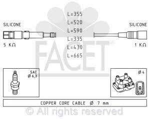 Facet 4.8769 Ignition cable kit 48769
