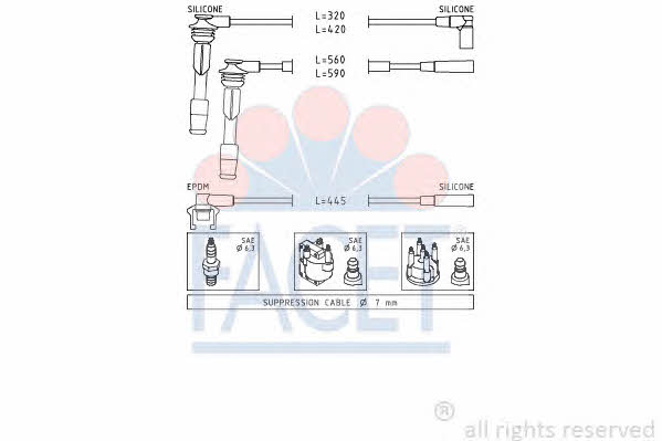 Facet 4.8802 Ignition cable kit 48802