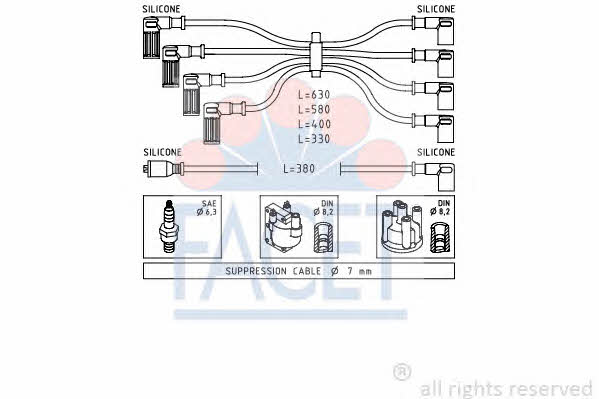 Facet 4.8808 Ignition cable kit 48808