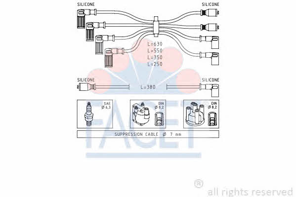 Facet 4.8815 Ignition cable kit 48815