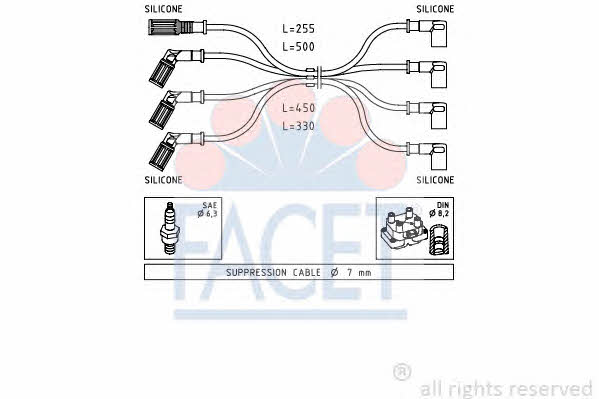 Facet 4.8887 Ignition cable kit 48887