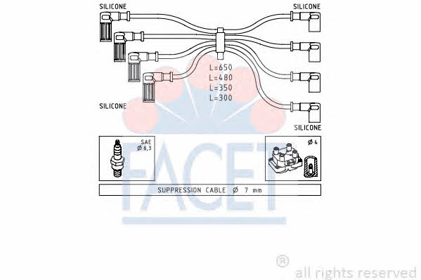 Facet 4.8888 Ignition cable kit 48888