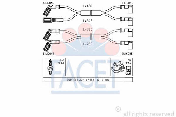 Facet 4.8889 Ignition cable kit 48889