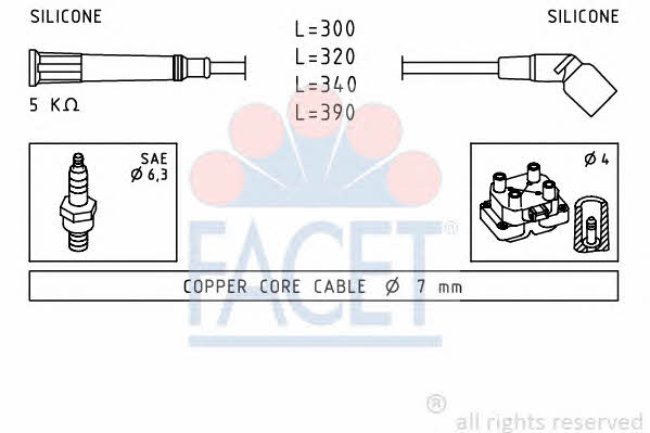 Facet 4.8900 Ignition cable kit 48900