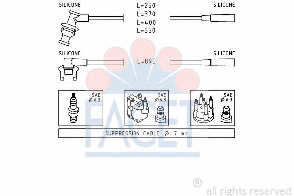 Facet 4.8920 Ignition cable kit 48920