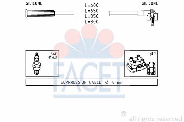Facet 4.9007 Ignition cable kit 49007