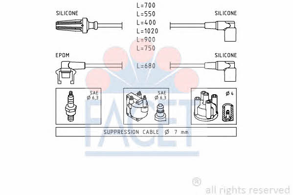 Facet 4.9142 Ignition cable kit 49142