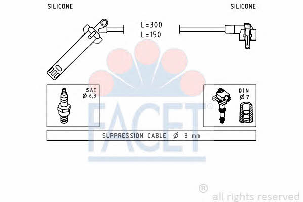 Facet 4.9145 Ignition cable kit 49145