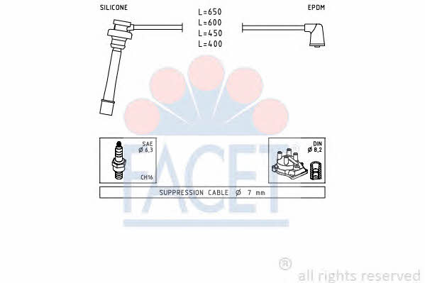 Facet 4.9278 Ignition cable kit 49278