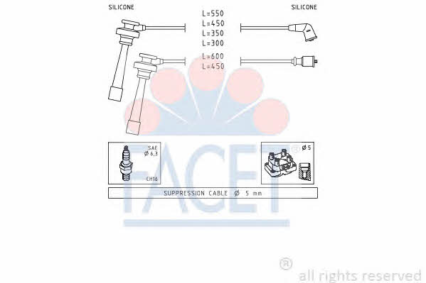Facet 4.9344 Ignition cable kit 49344