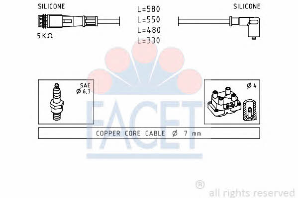 Facet 4.9363 Ignition cable kit 49363