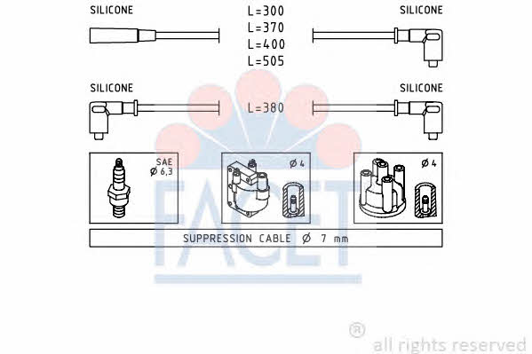 Facet 4.9373 Ignition cable kit 49373