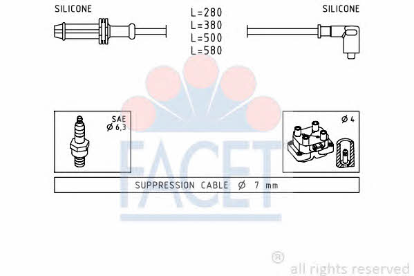 Facet 4.9374 Ignition cable kit 49374
