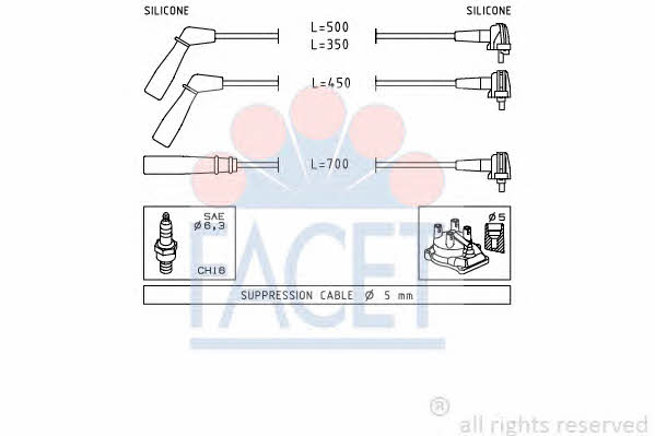 Facet 4.9393 Ignition cable kit 49393