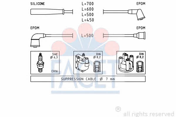 Facet 4.9398 Ignition cable kit 49398