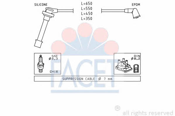 Facet 4.9399 Ignition cable kit 49399
